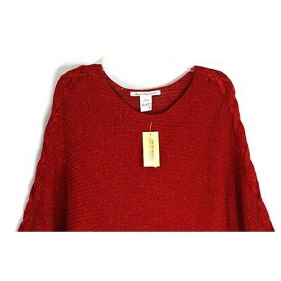 American Rag Tunic Sweater XS Red Sparkle - Picture 2 of 3